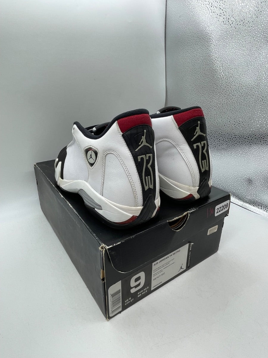 Jordan 14 Retro Black Toe (2014) 9 (Moderately Worn Pre-Owned)JordanWhite/Black-Varsity Red-Metallic Silver - Image 4