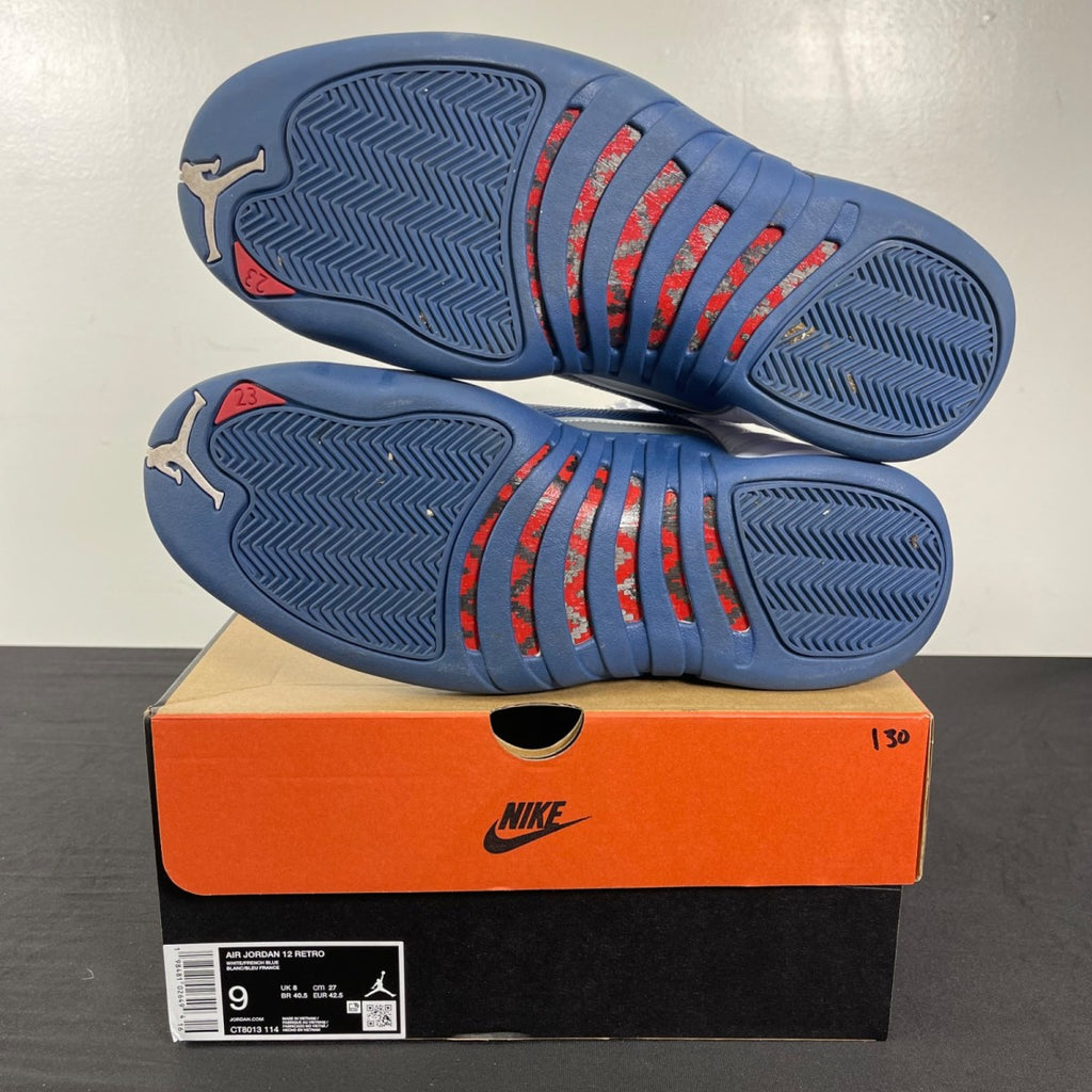 Jordan 12 Retro French Blue (2025) 9 (Moderately Worn Pre-Owned)JordanWhite/French Blue-Metallic Silver-Varsity Red - Image 5