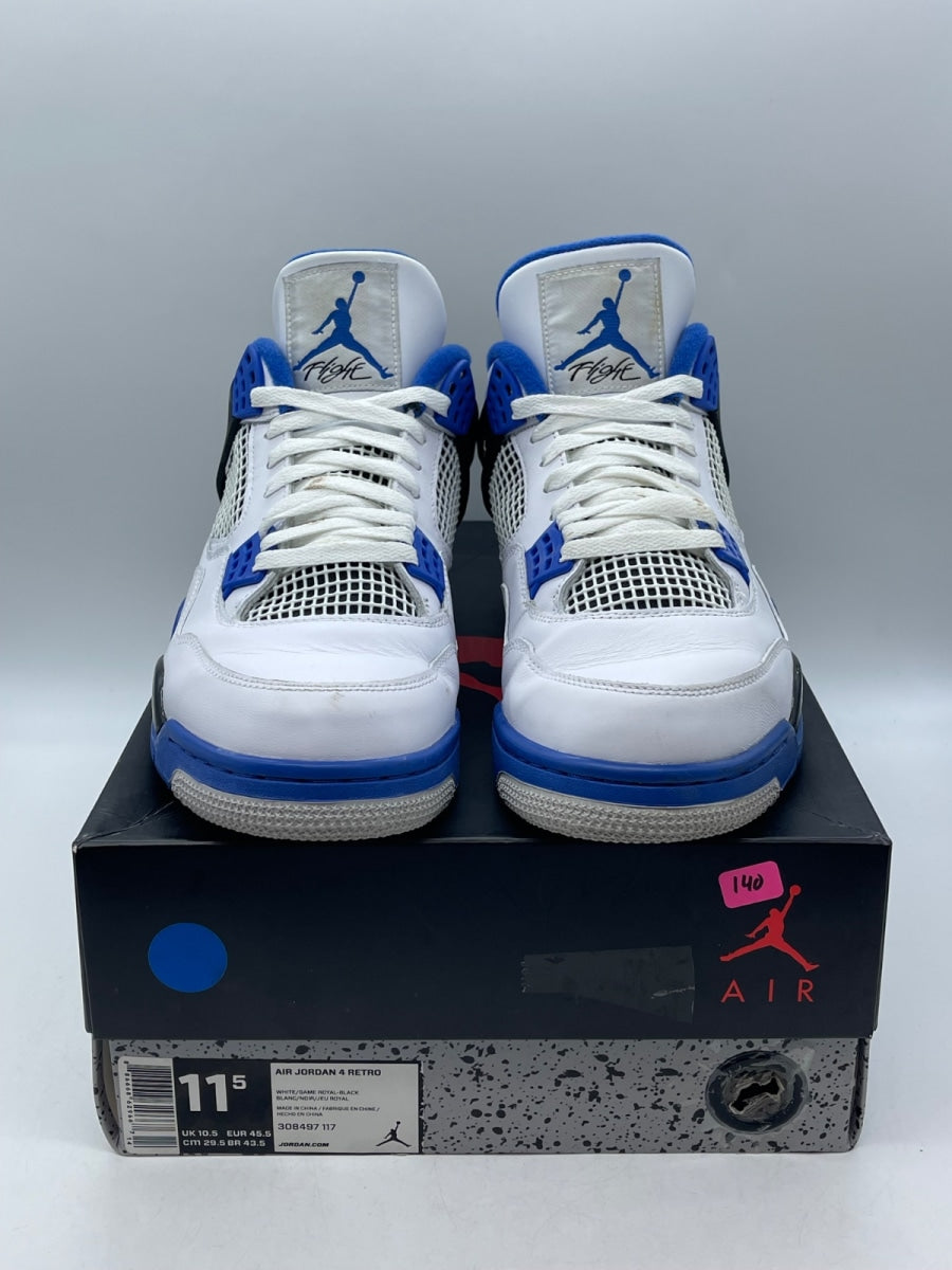 Jordan 4 Retro Motorsports (2017) 11.5 (Moderately Worn Pre-Owned)JordanWhite/Varsity Blue-Black - Image 2