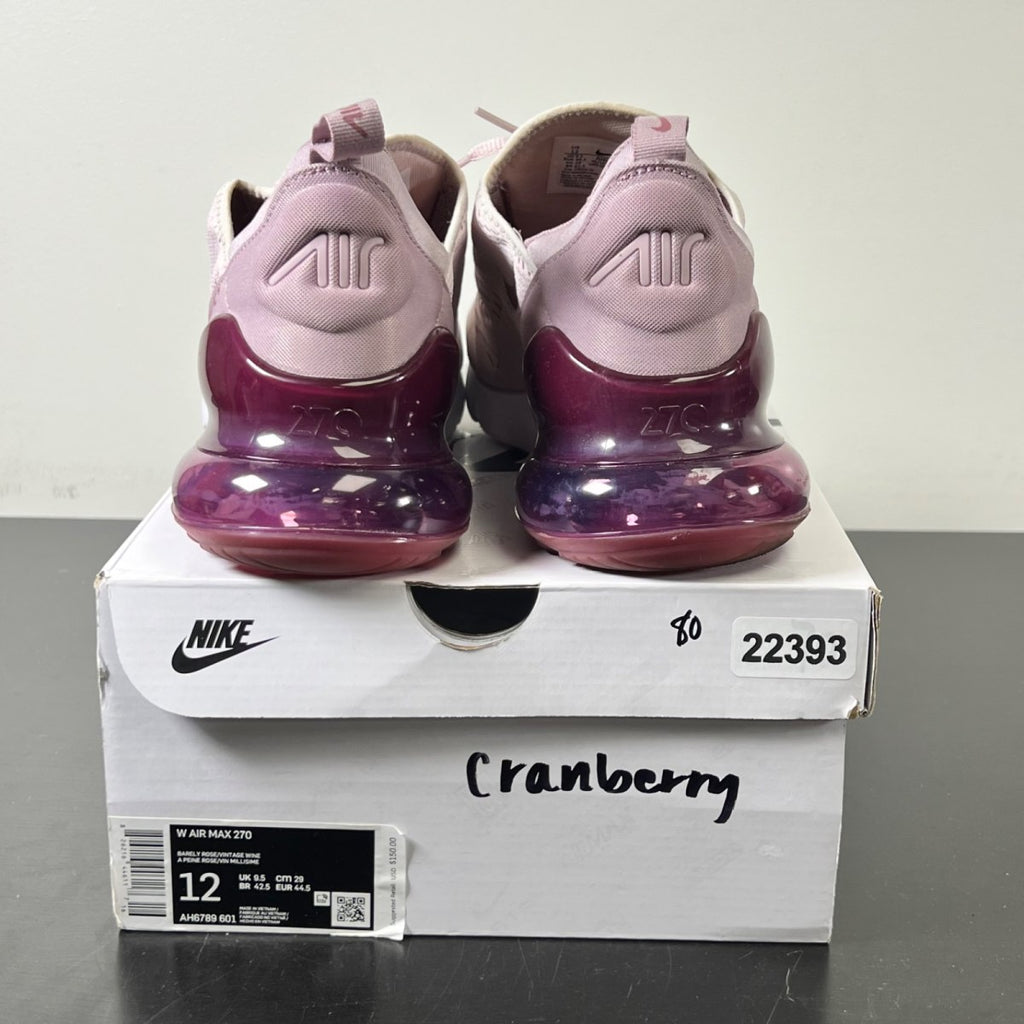 Nike Air Max 270 Barely Rose (Women's) 12W (Lightly Worn Pre-Owned)NikeBarely Rose/Vintage Wine-Elemental Rose - Image 4