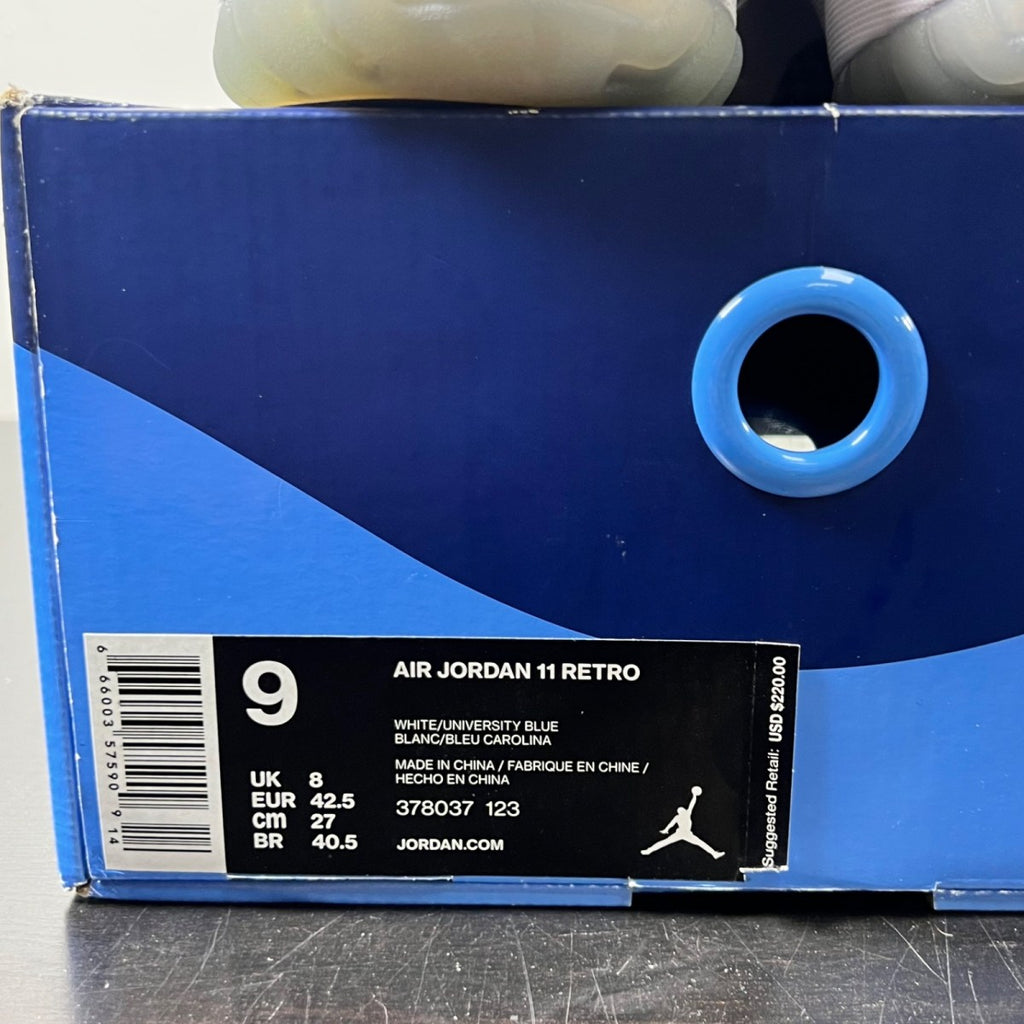 Jordan 11 Retro UNC Win Like 82 9 (Lightly Worn Pre-Owned)JordanWhite/University Blue-Midnight Navy - Image 5