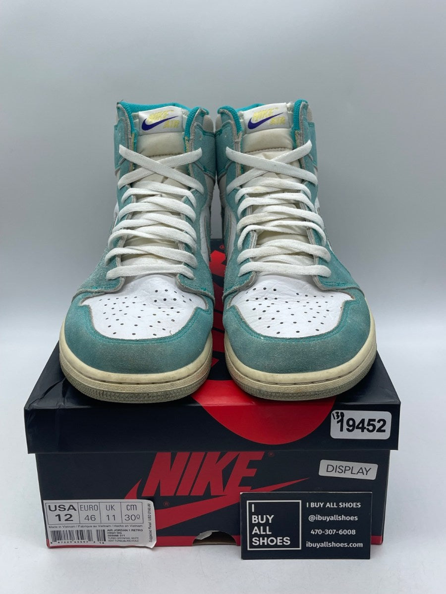 Jordan 1 Retro High Turbo Green 12 (Moderately Worn Pre-Owned) - Image 2