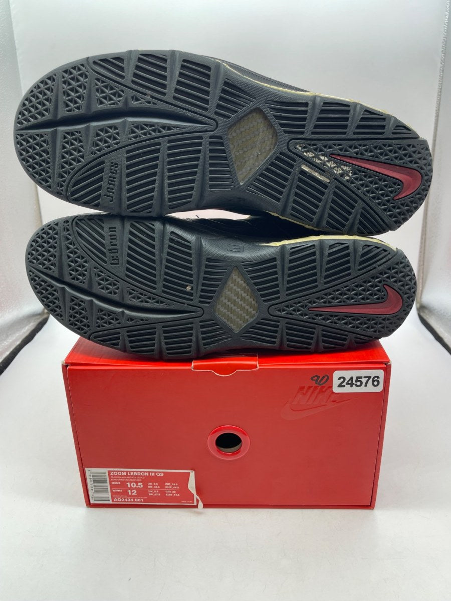 Nike LeBron 3 Black Gold (2018) 10.5 (Moderately Worn Pre-Owned)NikeBlack/Black-Metallic Gold - Image 7