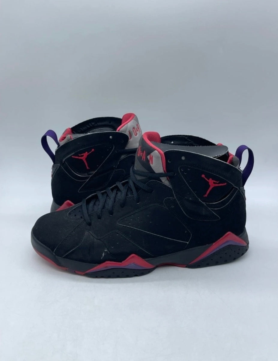 Jordan 7 Retro Raptors (2012) 11 (Heavily Worn Pre-Owned)JordanBlack/True Red-Dark Charcoal-Club Purple - Image 1