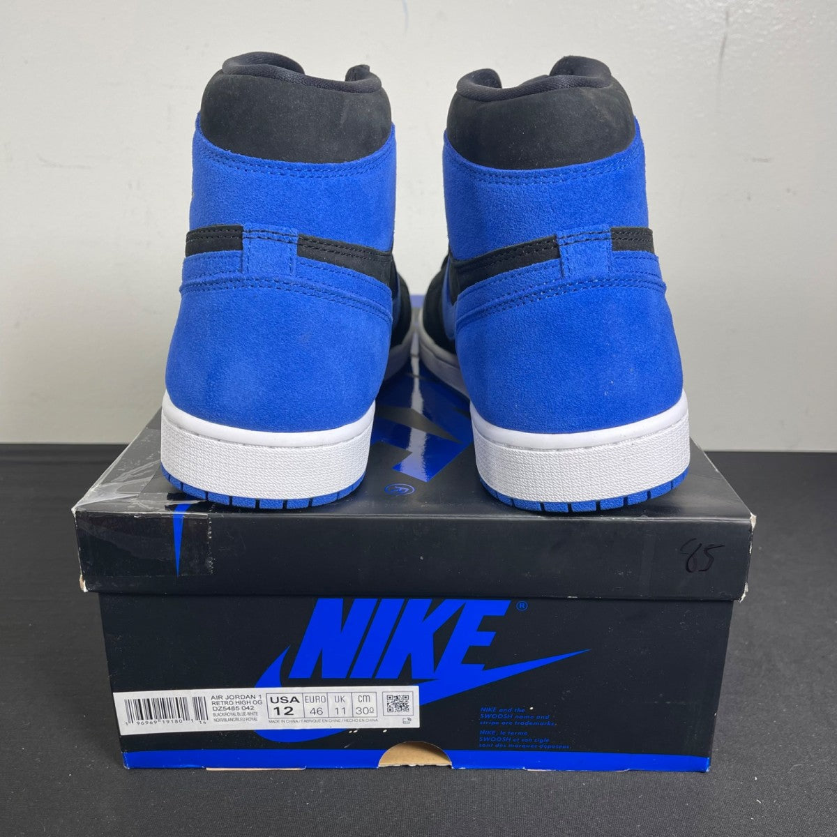 Jordan 1 Retro High OG Royal Reimagined 12 (Moderately Worn Pre-Owned)JordanBlack/Royal Blue/White - Image 4