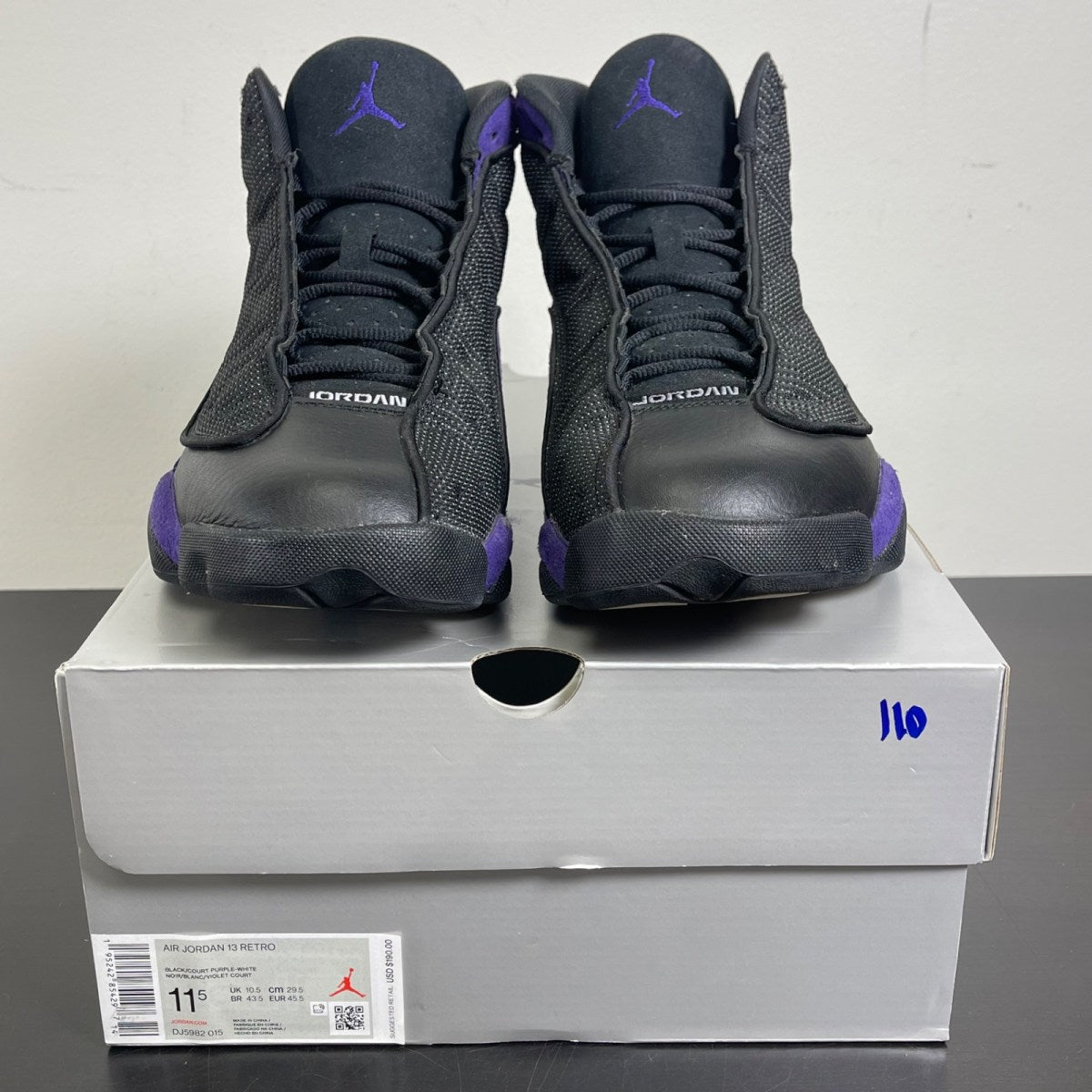 Jordan 13 Retro Court Purple 11.5 (Moderately Worn Pre-Owned)JordanBlack/Court Purple-White - Image 2
