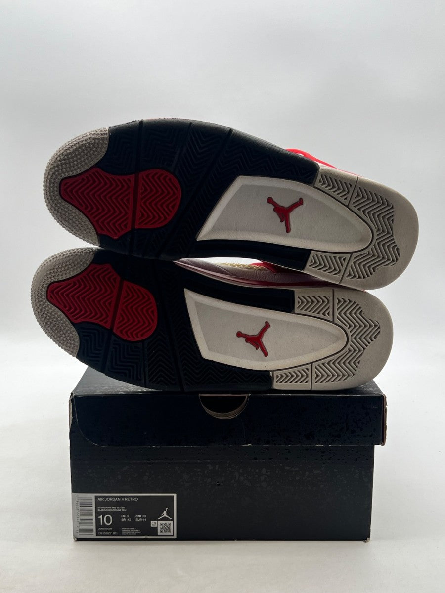 Jordan 4 Retro Red Cement 10 (Moderately Worn Pre-Owned)JordanWhite/Fire Red/Black/Neutral Grey - Image 8