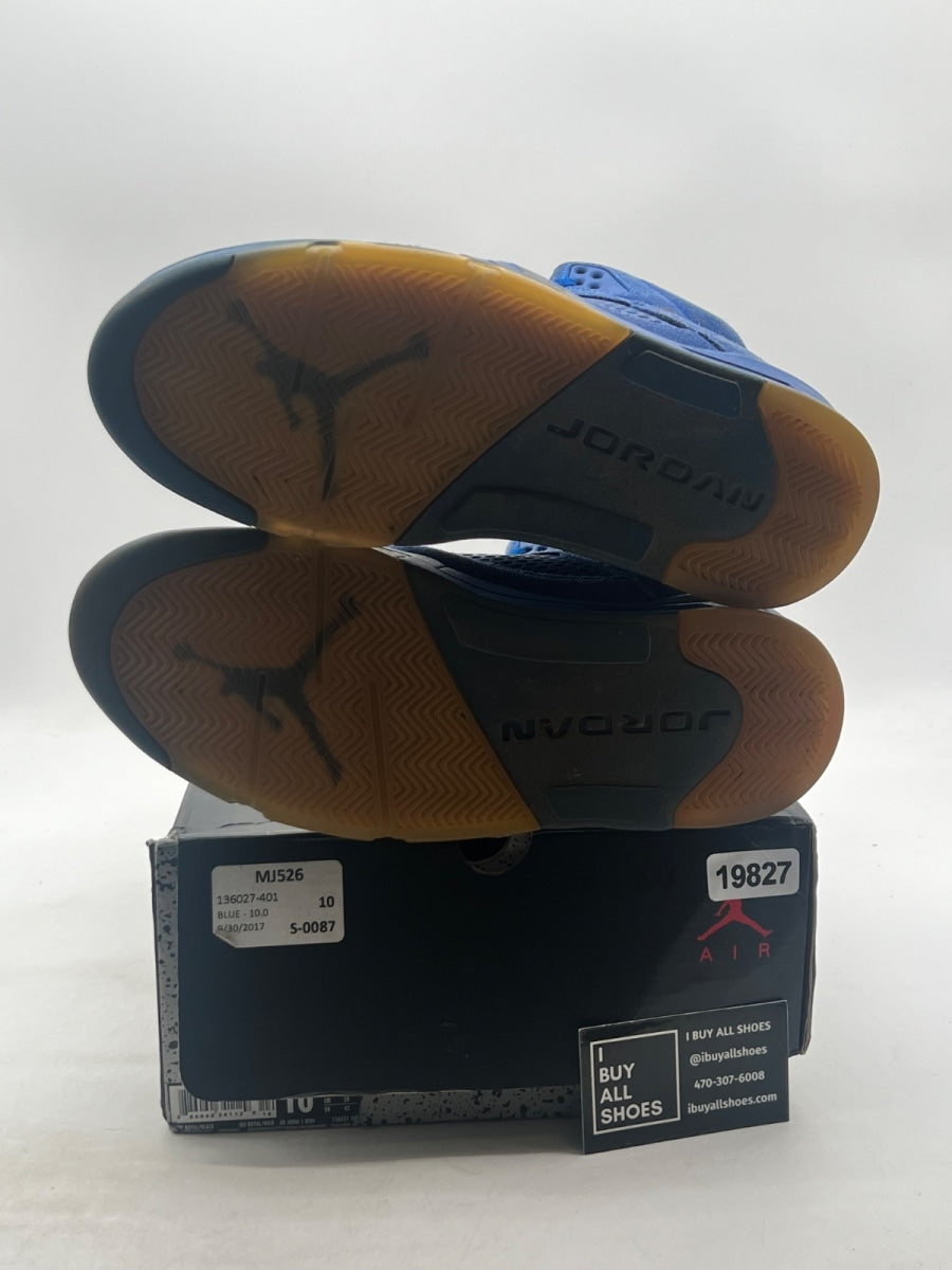 Jordan 5 Retro Blue Suede 10 (Heavily Worn Pre-Owned) - Image 8