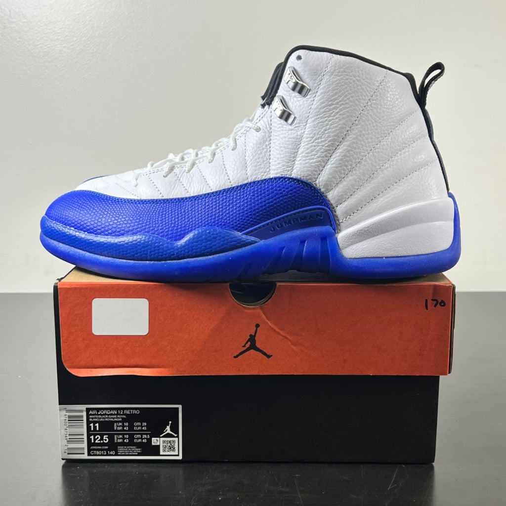 Jordan 12 Retro Blueberry 11 (Lightly Worn Pre-Owned)JordanWhite/Black-Game Royal - Image 3
