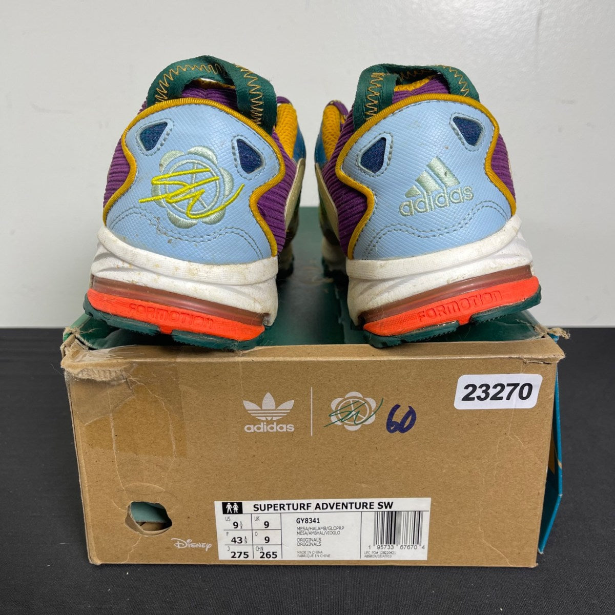 adidas Superturf Adventure Sean Wotherspoon Jiminy Cricket 9.5 (Moderately Worn Pre-Owned)adidasSail/Orange/Purple/Teal - Image 4