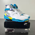 Jordan 8 Retro White Aqua (2019) (Women's) 9.5W (Lightly Worn Pre-Owned)JordanWhite/Varsity Red-Bright Concord-Aquatone - Image 1