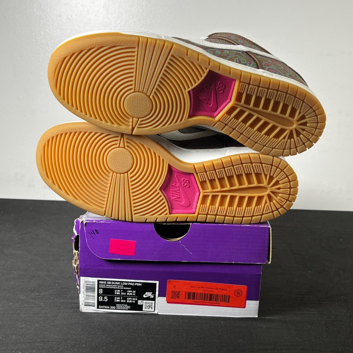 Nike SB Dunk Low Pro Paisley Brown 8 (New Pre-Owned)NikeBrown/Muli-Color-White-Gum - Image 6