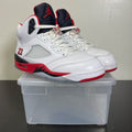 Jordan 5 Retro Fire Red Black Tongue (2025) 8 (Moderately Worn Pre-Owned)JordanWhite/Fire Red/Black - Image 1
