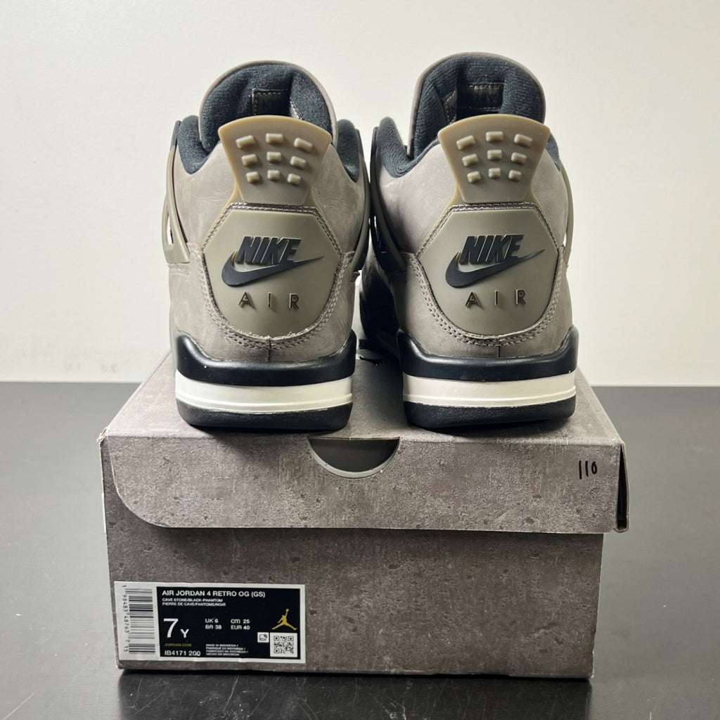 Jordan 4 Retro Cave Stone (GS) 7Y (Lightly Worn Pre-Owned)JordanCave Stone/Black/Moon Particle - Image 4