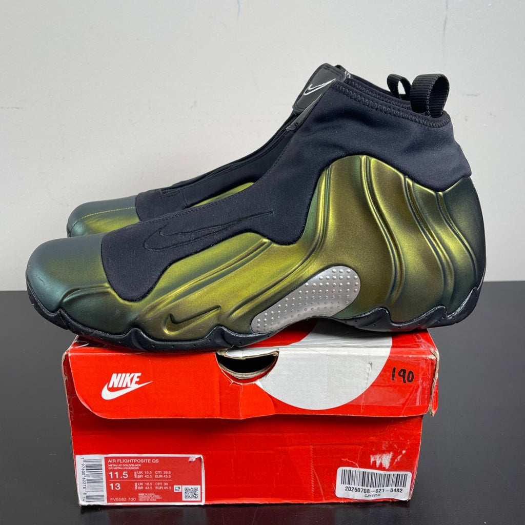 Nike Air Flightposite Metallic Gold (2024) 11.5 (Moderately Worn Pre-Owned)NikeMetallic Gold/Black/Metallic Silver/White/Black - Image 3