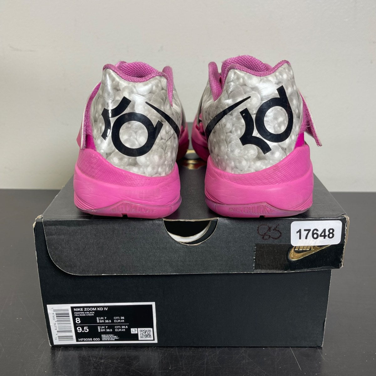Nike KD 4 Aunt Pearl (2024) 8 (Moderately Worn Pre-Owned)NikePinkfire 2/Black/Metallic Silver - Image 4