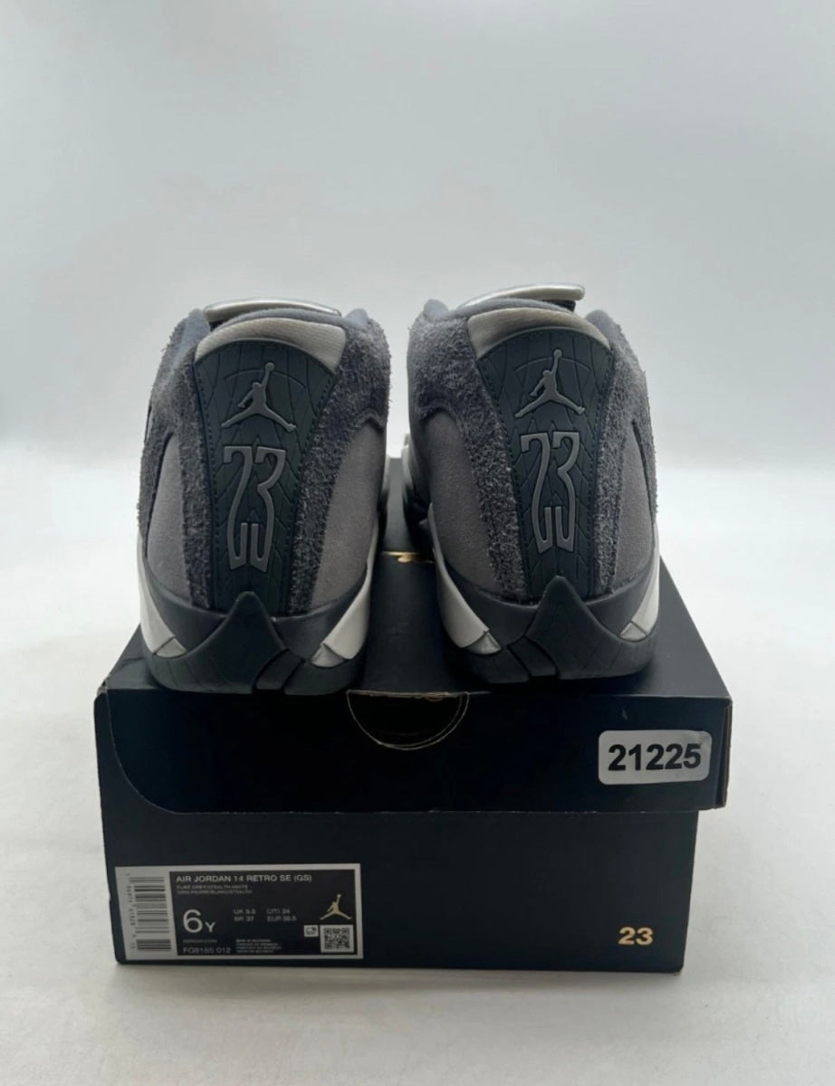 Jordan 14 Retro Flint Grey (GS) 6Y (Moderately Worn Pre-Owned)JordanFlint Grey/Stealth Grey/White - Image 5