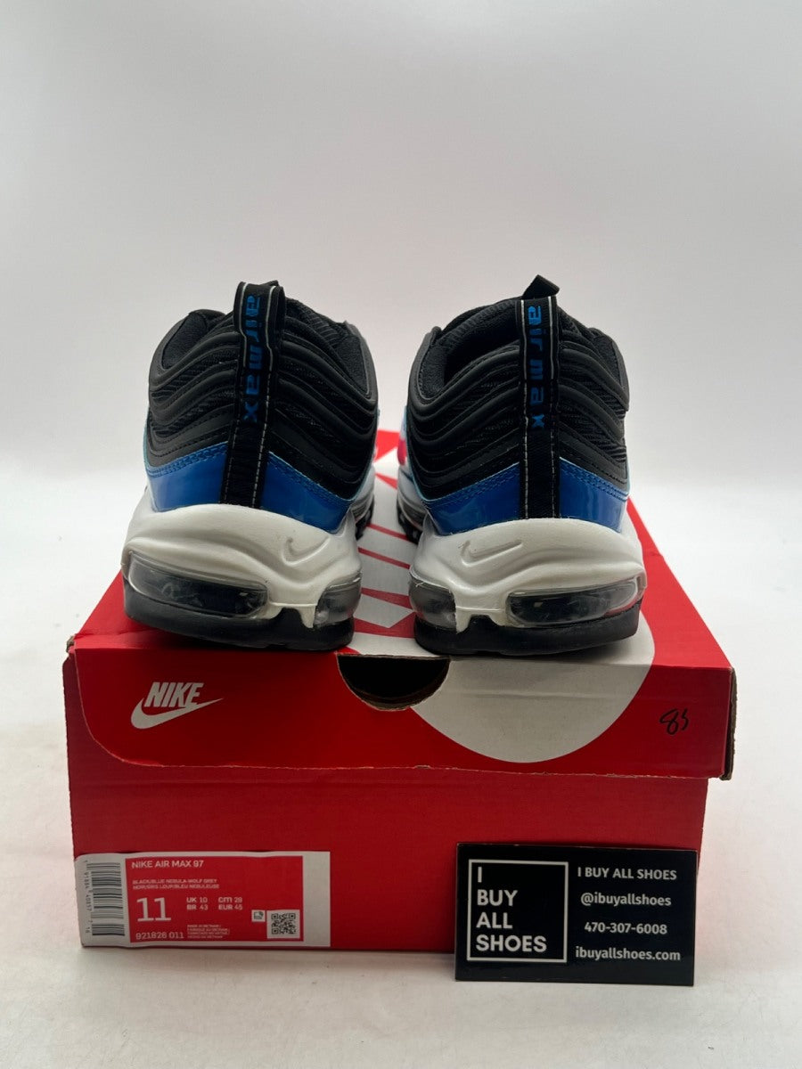 Nike Air Max 97 Black Blue Nebula 11 (Lightly Worn Pre-Owned) - Image 3