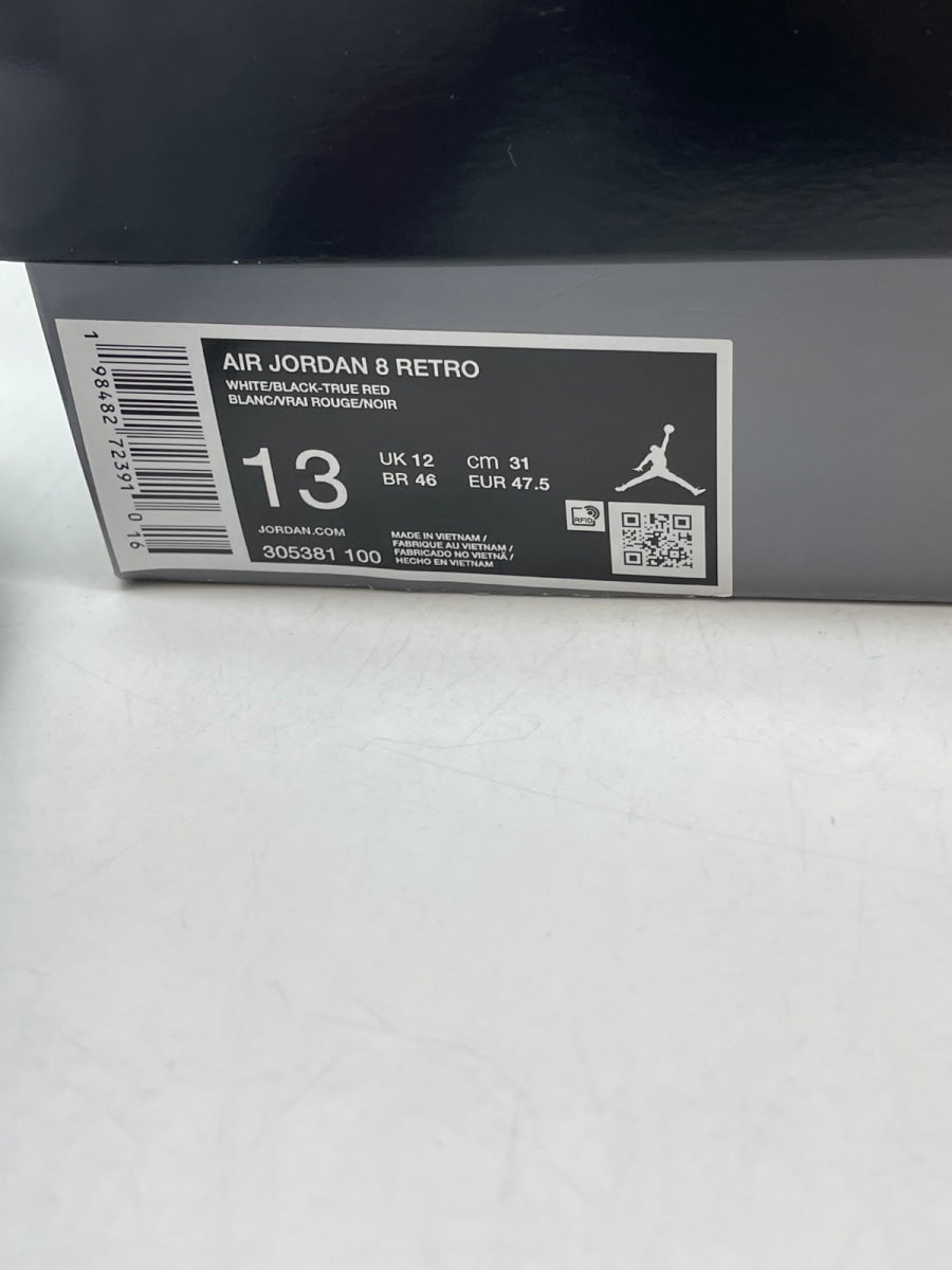 Jordan 8 Retro White True Red (2025) 13 (Moderately Worn Pre-Owned)JordanWhite/Black/True Red - Image 9