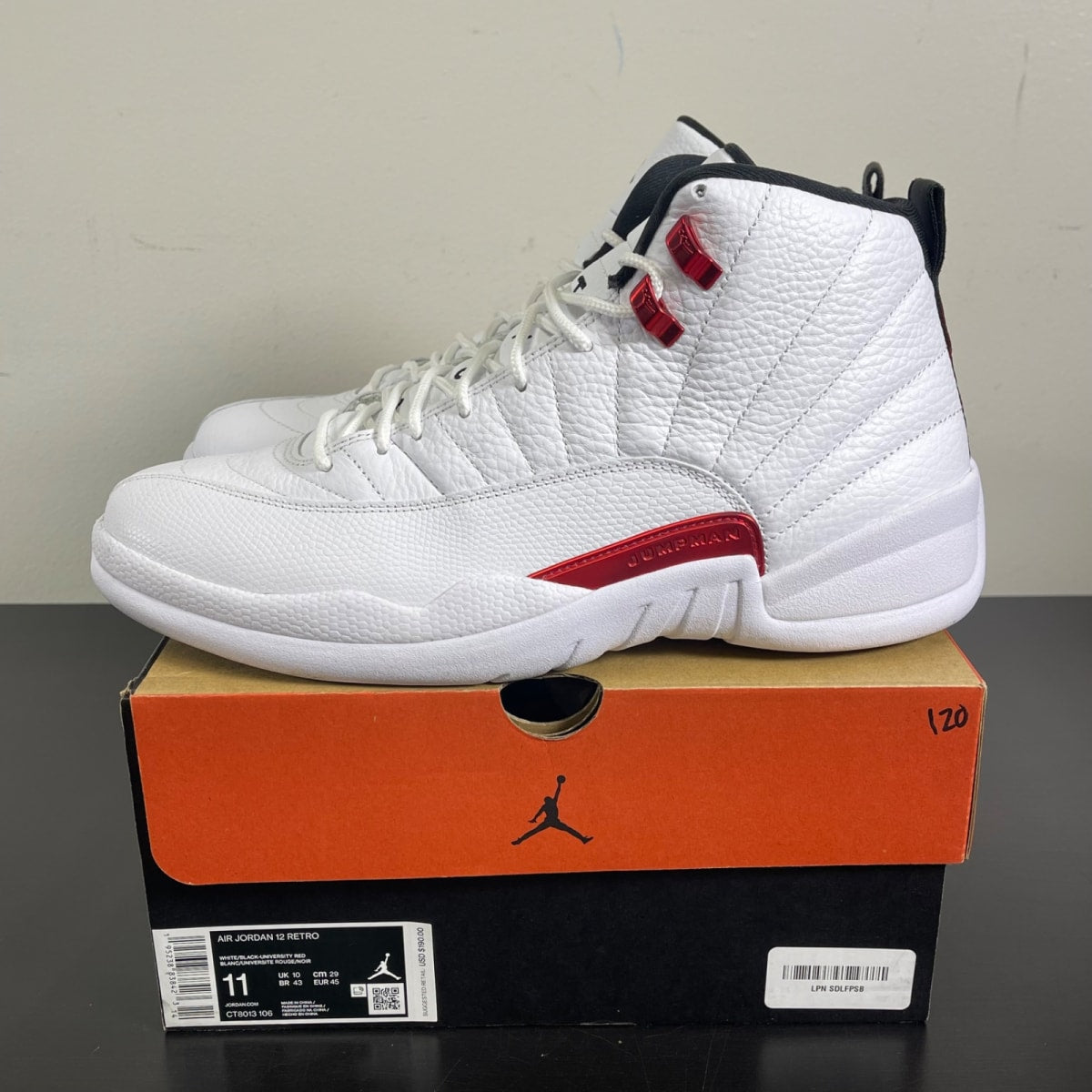 Jordan 12 Retro Twist 11 (Moderately Worn Pre-Owned)JordanWhite/Black-University Red - Image 3
