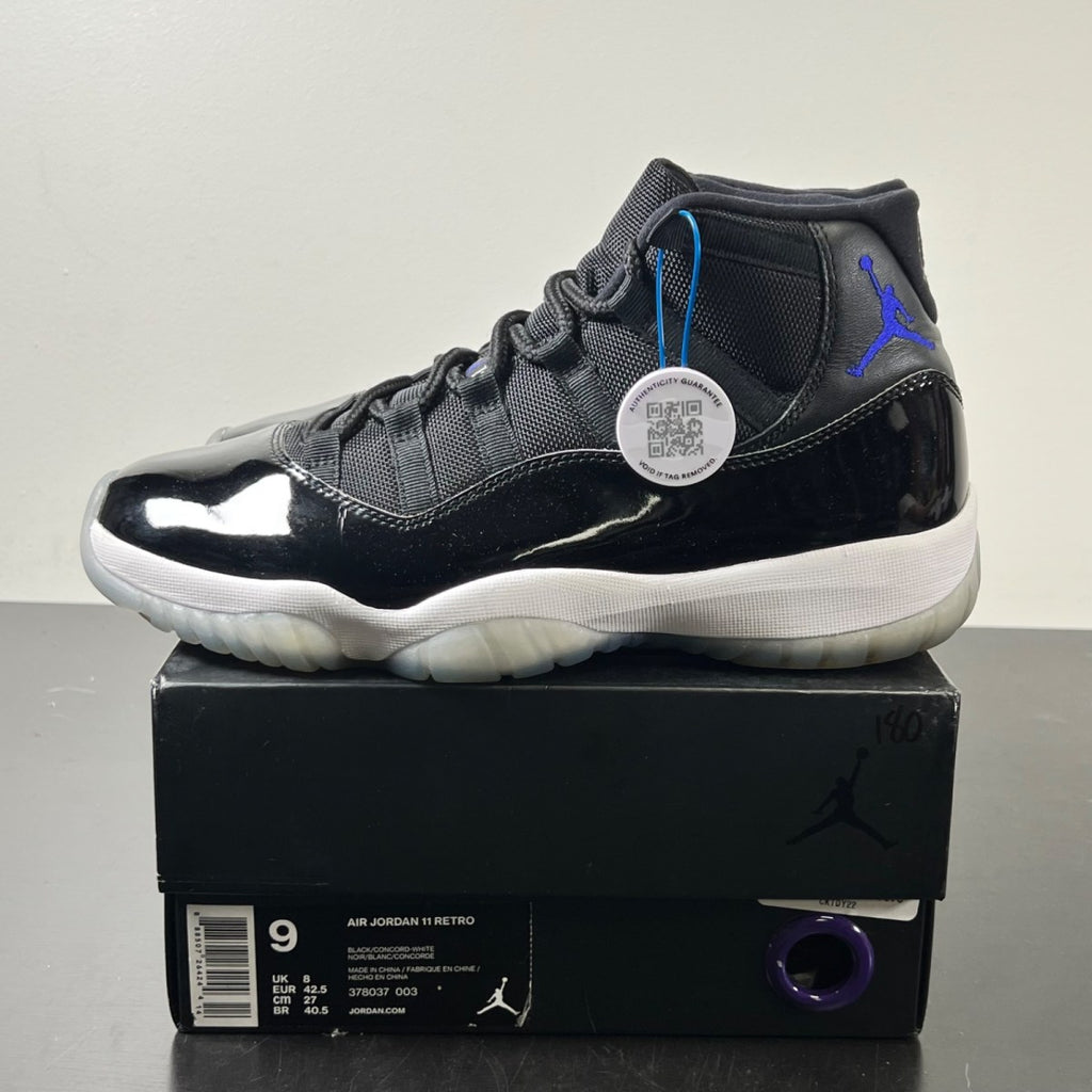 Jordan 11 Retro Space Jam (2016) 9 (Moderately Worn Pre-Owned)JordanBlack/Dark Concord-White - Image 3