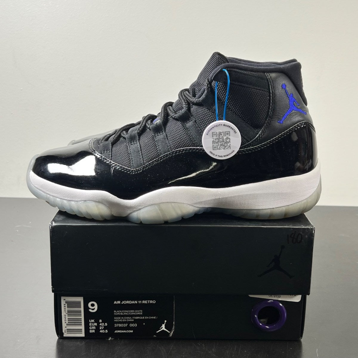 Jordan 11 Retro Space Jam (2016) 9 (Moderately Worn Pre-Owned)JordanBlack/Dark Concord-White - Image 3