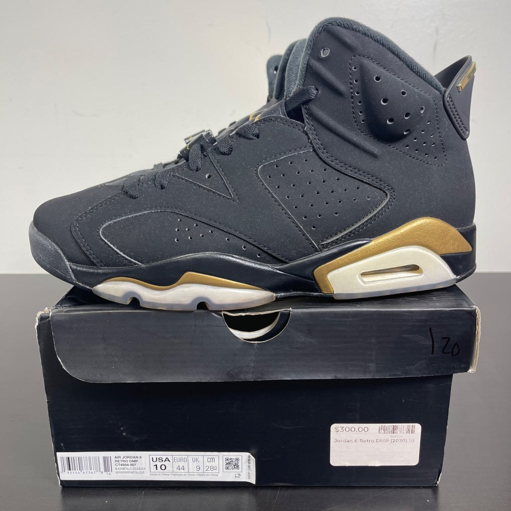 Jordan 6 Retro DMP (2020) 10 (Moderately Worn Pre-Owned)JordanBlack/Metallic Gold - Image 3