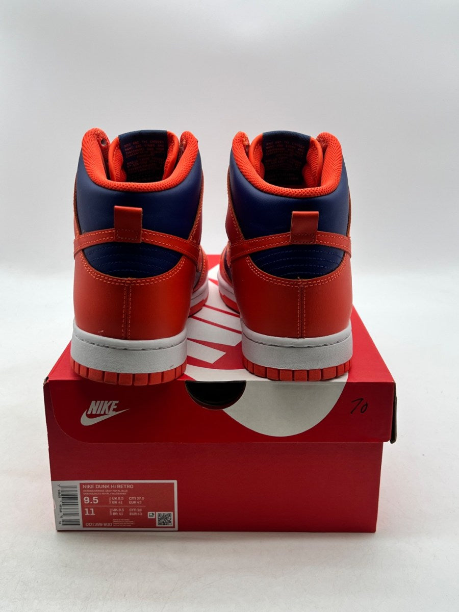Nike Dunk High Knicks 9.5 (Lightly Worn Pre-Owned)NikeOrange/Deep Royal Blue/White/Orange - Image 3