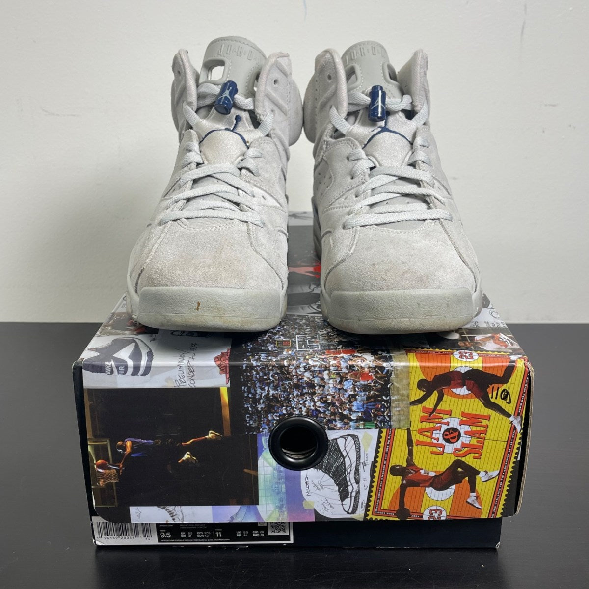 Jordan 6 Retro Georgetown (2022) 9.5 (Moderately Worn Pre-Owned)JordanMagnet/College Navy - Image 2