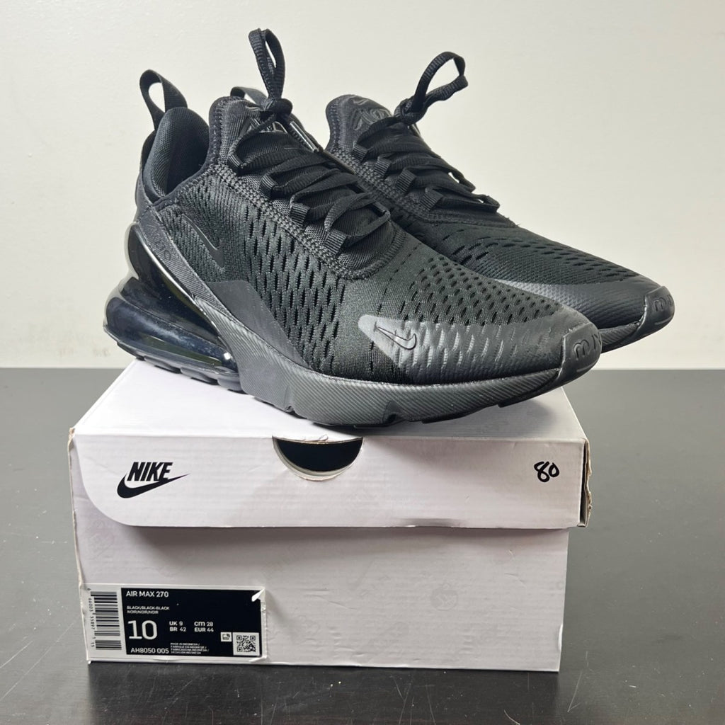 Nike Air Max 270 Triple Black 10 (Lightly Worn Pre-Owned)NikeBlack/Black-Black - Image 1