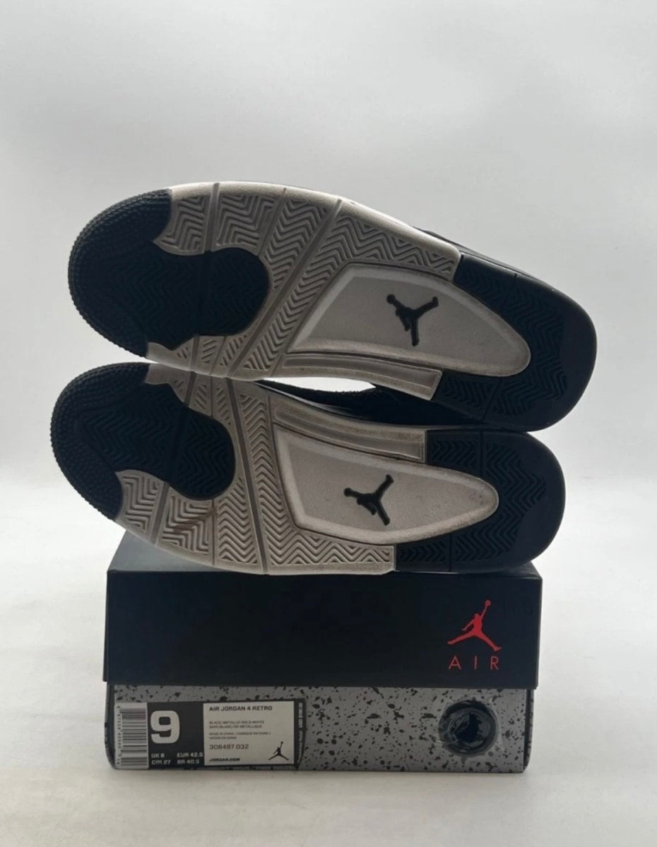 Jordan 4 Retro Royalty 9 (Lightly Worn Pre-Owned)JordanBlack/Metallic Gold-White - Image 8