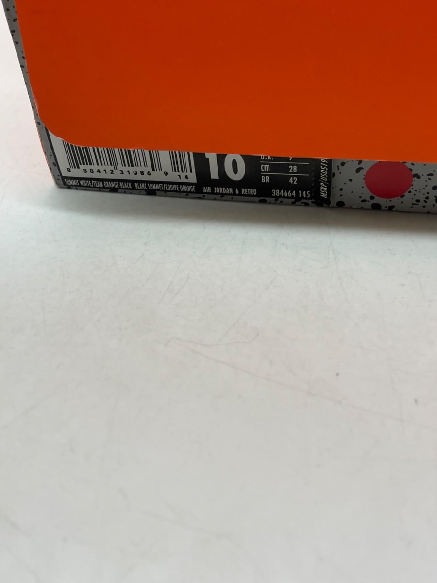 Jordan 6 Retro Gatorade Like Mike White 10 (Moderately Worn Pre-Owned)JordanSummit White/Team Orange-Black - Image 9