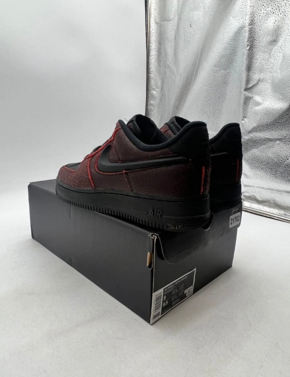 Nike Air Force 1 Low Retro QS Halloween Skull 8 (Lightly Worn Pre-Owned)NikeBlack/Black/Crimson - Image 6