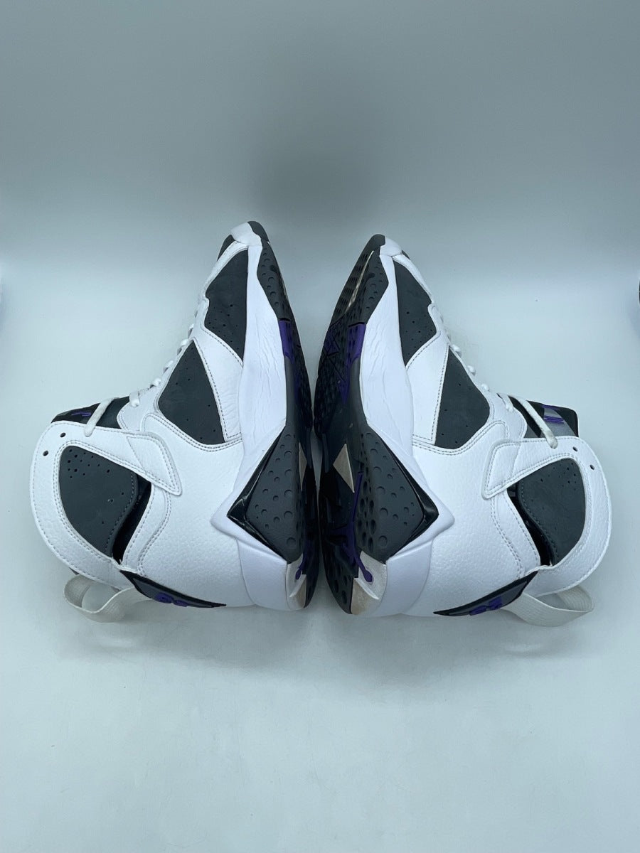 Jordan 7 Retro Flint (2021) 10.5 (Moderately Worn Pre-Owned)JordanWhite/Flint Grey-Black-Varsity Purple - Image 6