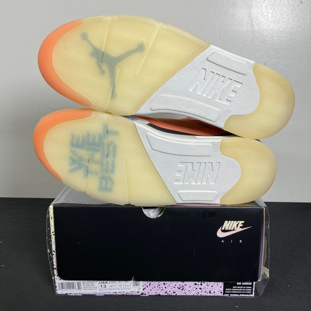 Jordan 5 Retro DJ Khaled We The Best Crimson Bliss 13 (Moderately Worn Pre-Owned)JordanCrimson Bliss/Leche Blue-Sail - Image 5