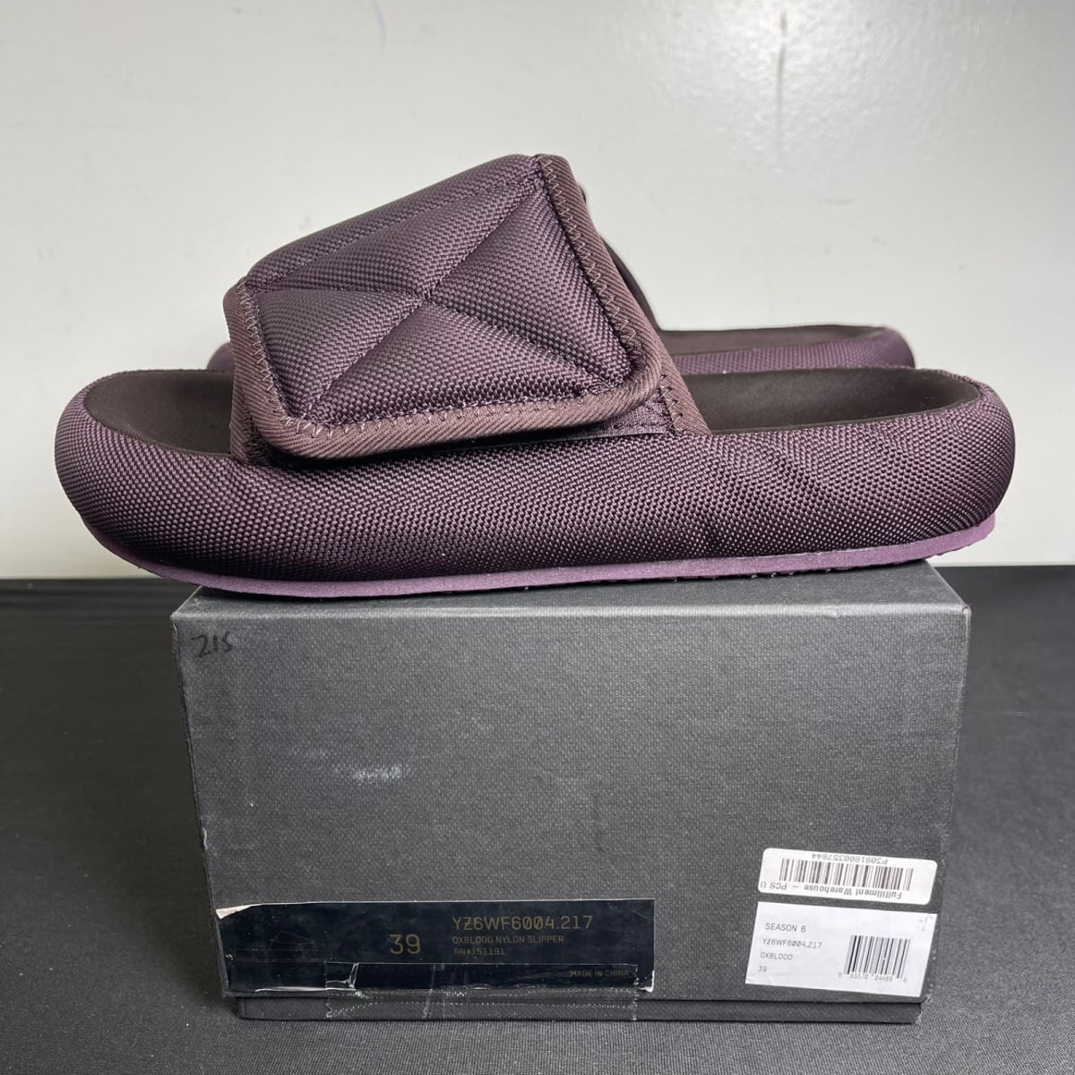 Yeezy Supply Nylon Slipper Oxblood (Women's) (Size 39W) - aux