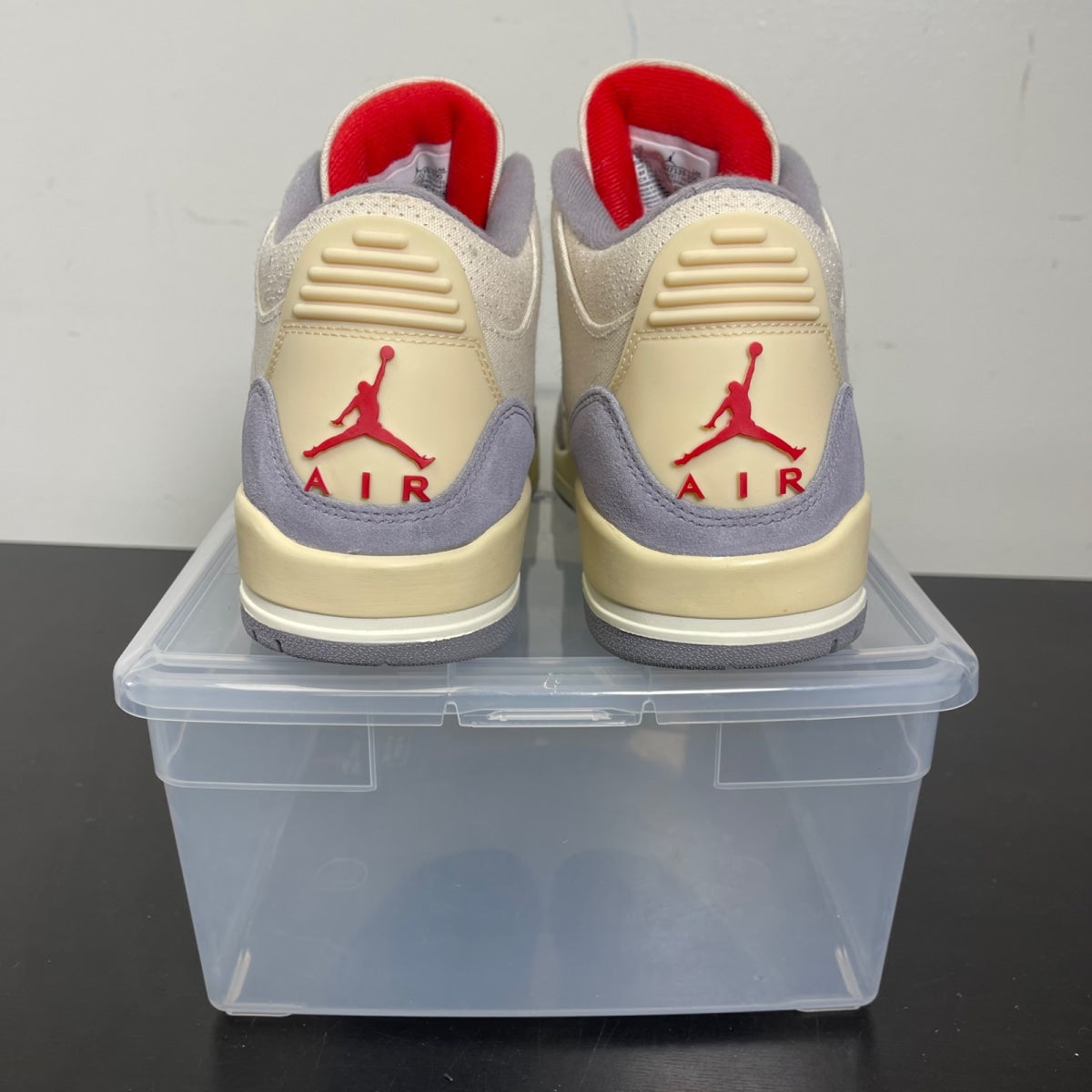 Jordan 3 Retro Muslin 8 (Moderately Worn Pre-Owned)JordanMuslin/University Red-Cement Grey-Sail - Image 4