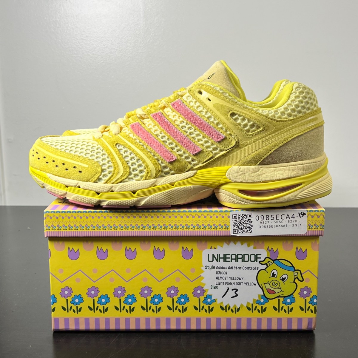 adidas Adistar Control 5 Unheardof Pork Chop Piggy Runner 2.0 Cheeseburger 13 (Lightly Worn Pre-Owned)adidasAlmost Yellow/Light Pink/Light Yellow - Image 3