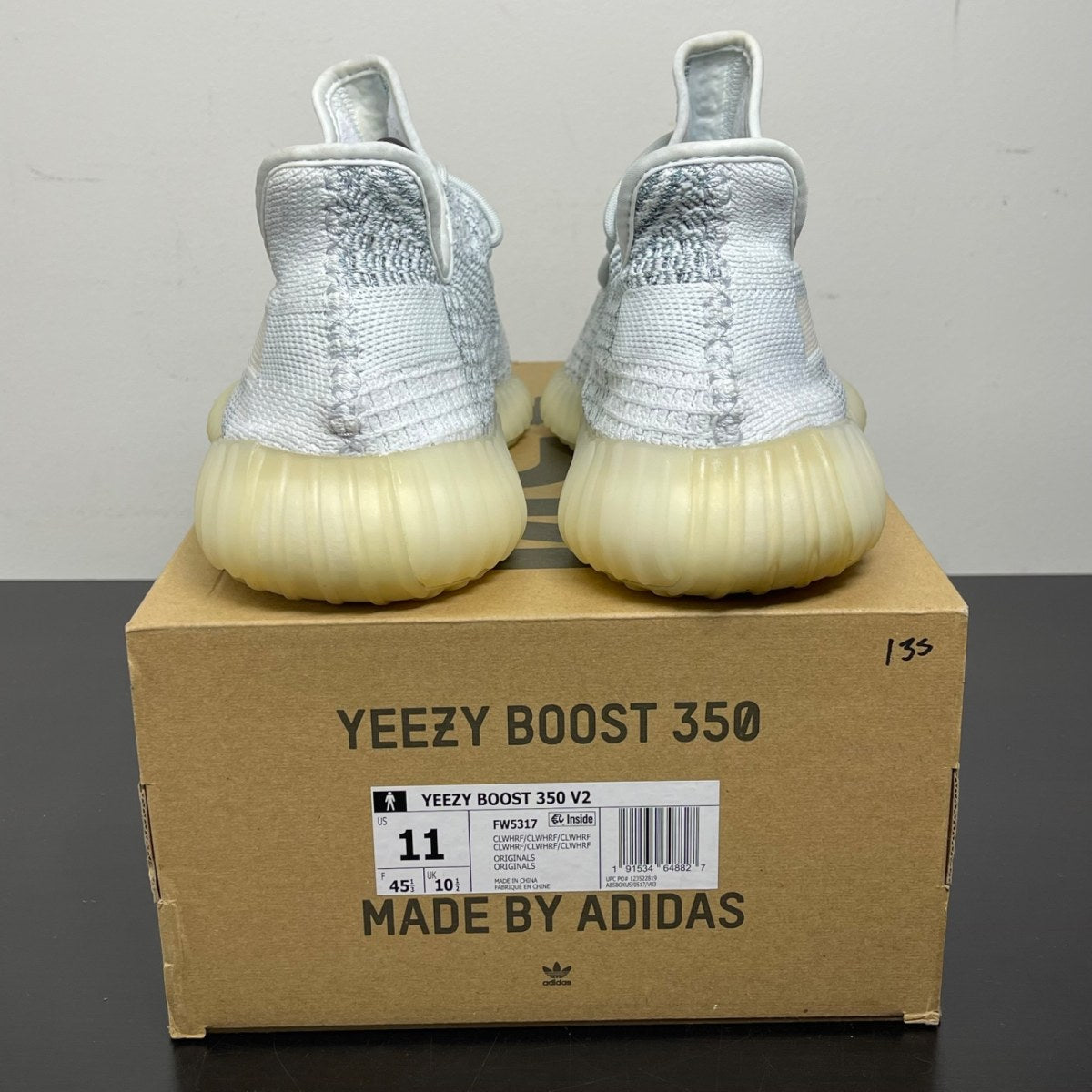adidas Yeezy Boost 350 V2 Cloud White (Reflective) 11 (Moderately Worn Pre-Owned)adidasCloud White/Cloud White/Cloud White - Image 4