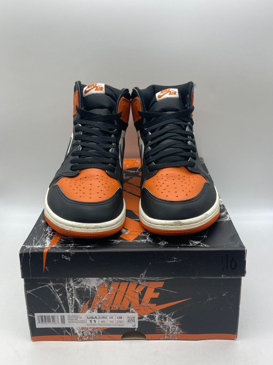 Jordan 1 Retro High OG Shattered Backboard (2025) 11 (Moderately Worn Pre-Owned)JordanBlack/Black-Sail-Starfish - Image 2