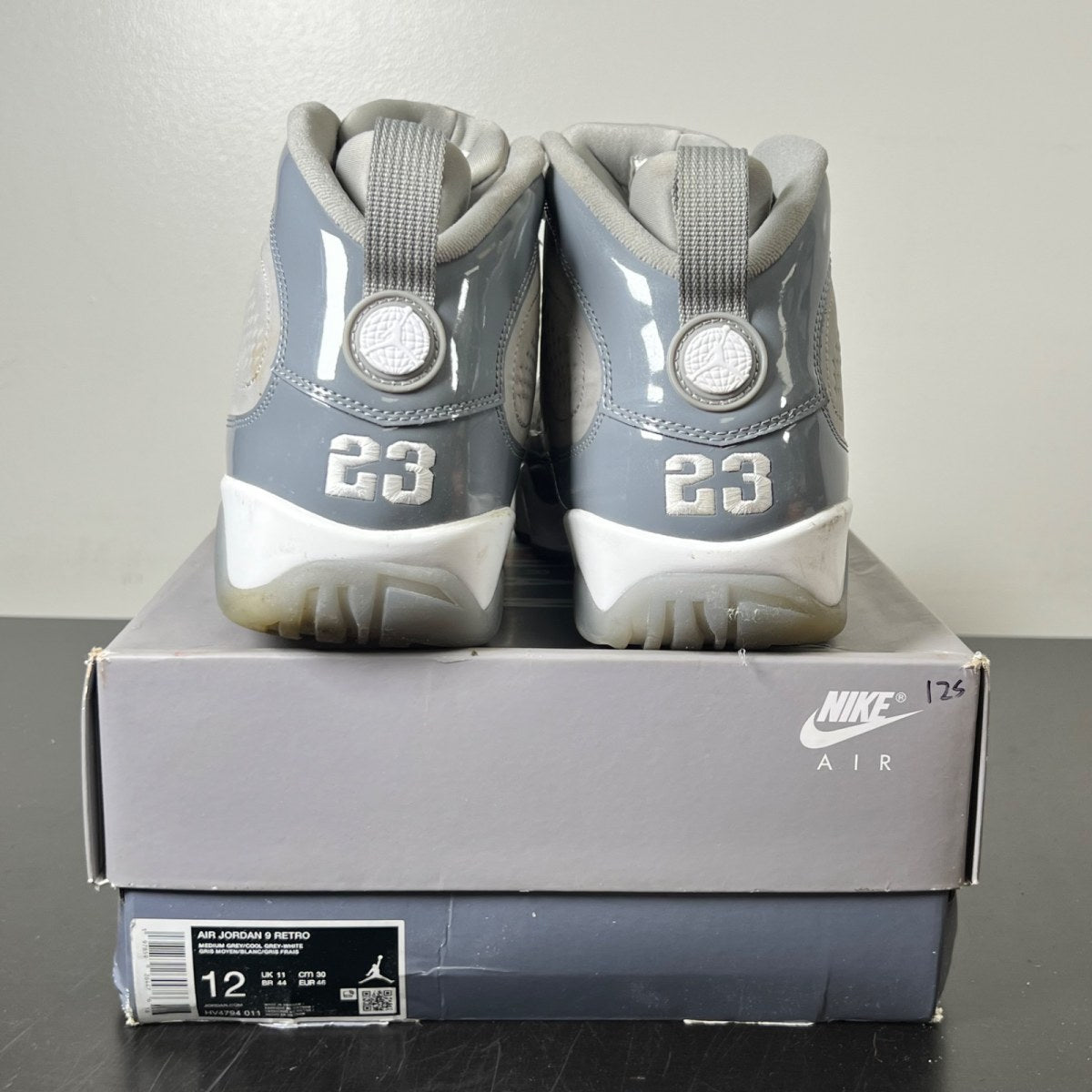 Jordan 9 Retro Cool Grey (2025) 12 (Moderately Worn Pre-Owned)JordanMedium Grey/White-Cool Grey - Image 5