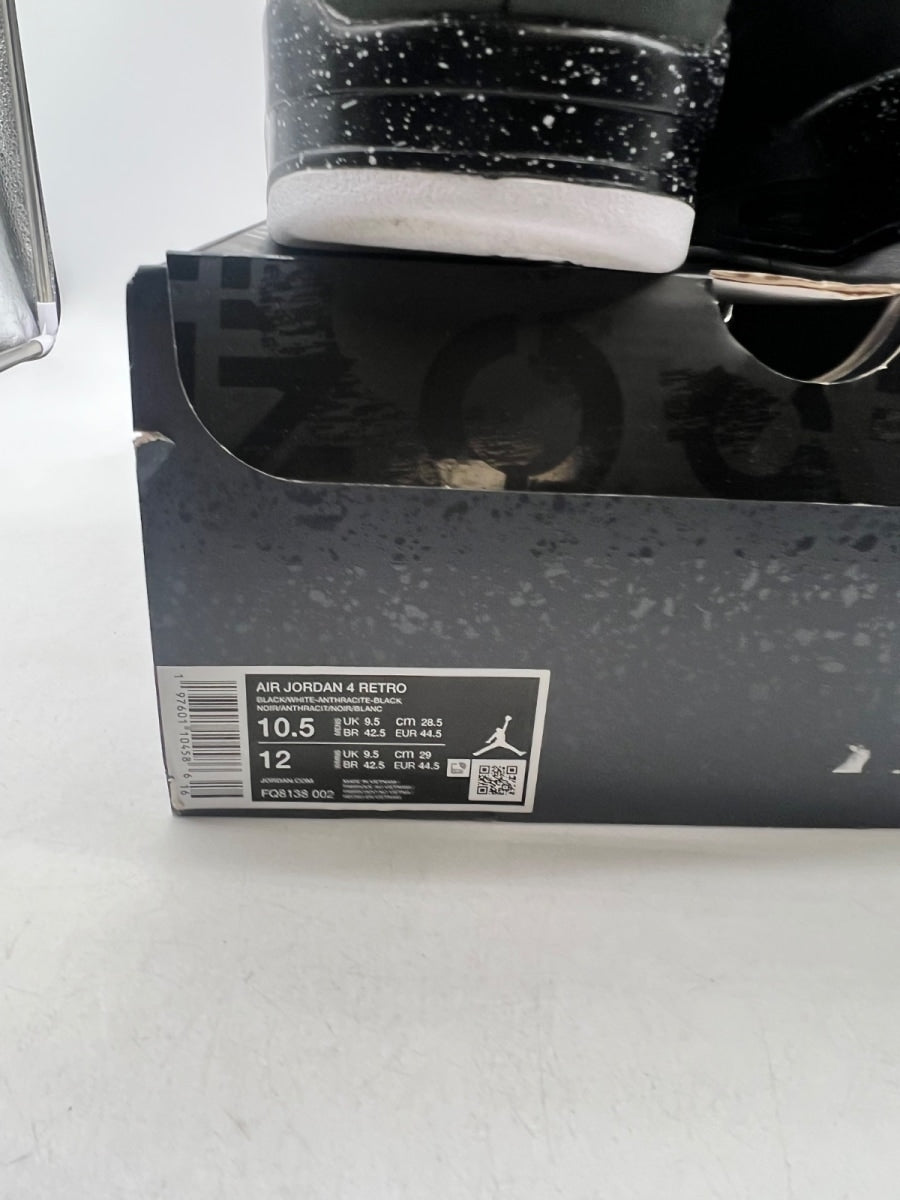 Jordan 4 Retro Fear (2024) 10.5 (Lightly Worn Pre-Owned)JordanBlack/White/Anthracite/Black/Pure Platinum - Image 3
