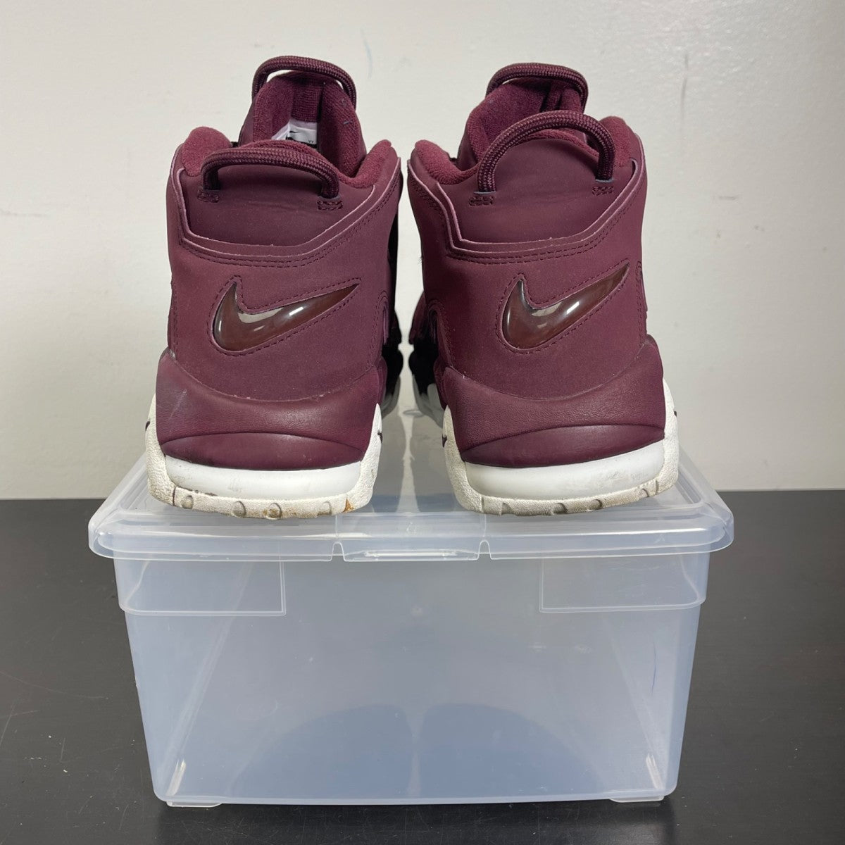 Nike Air More Uptempo Night Maroon 10 (Moderately Worn Pre-Owned)NikeNight Maroon/Night Maroon-Sail - Image 4