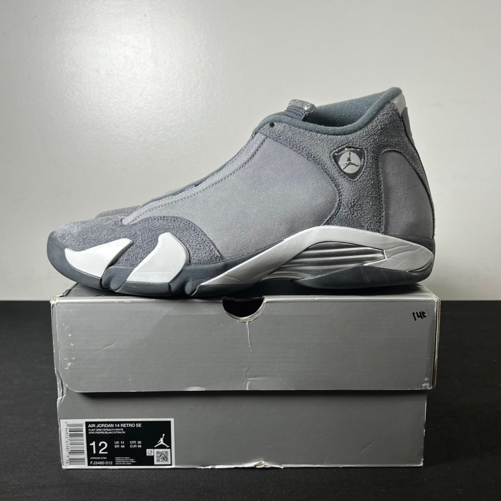 Jordan 14 Retro Flint Grey 12 (Moderately Worn Pre-Owned)JordanFlint Grey/Stealth Grey/White - Image 3