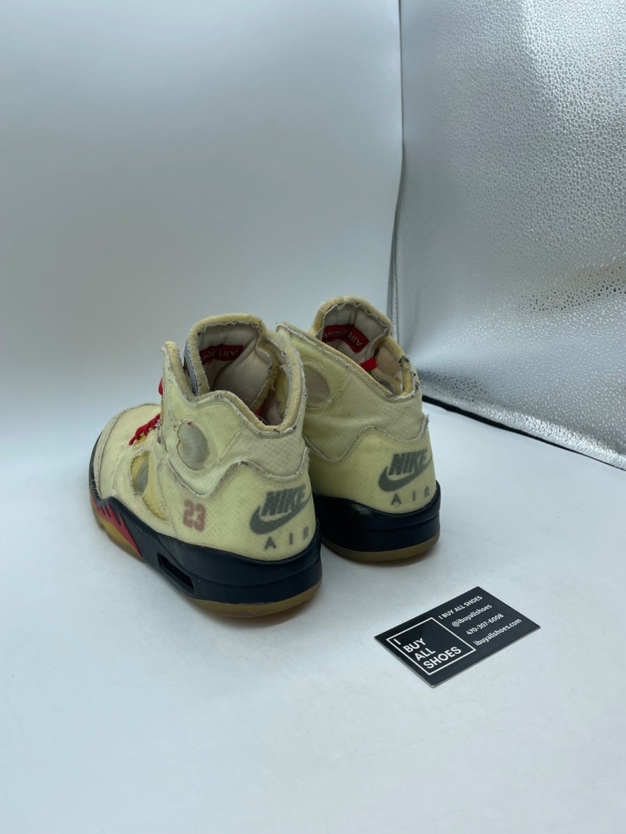 Jordan 5 Retro Off-White Sail 10 (Heavily Worn Pre-Owned) - Image 4