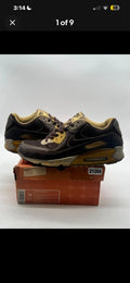 Nike Air Max 90 Deluxe Huf 10.5 (Heavily Worn Pre-Owned)NikeBaroque Brown/Baroque Brown-Metallic Gold - Image 1