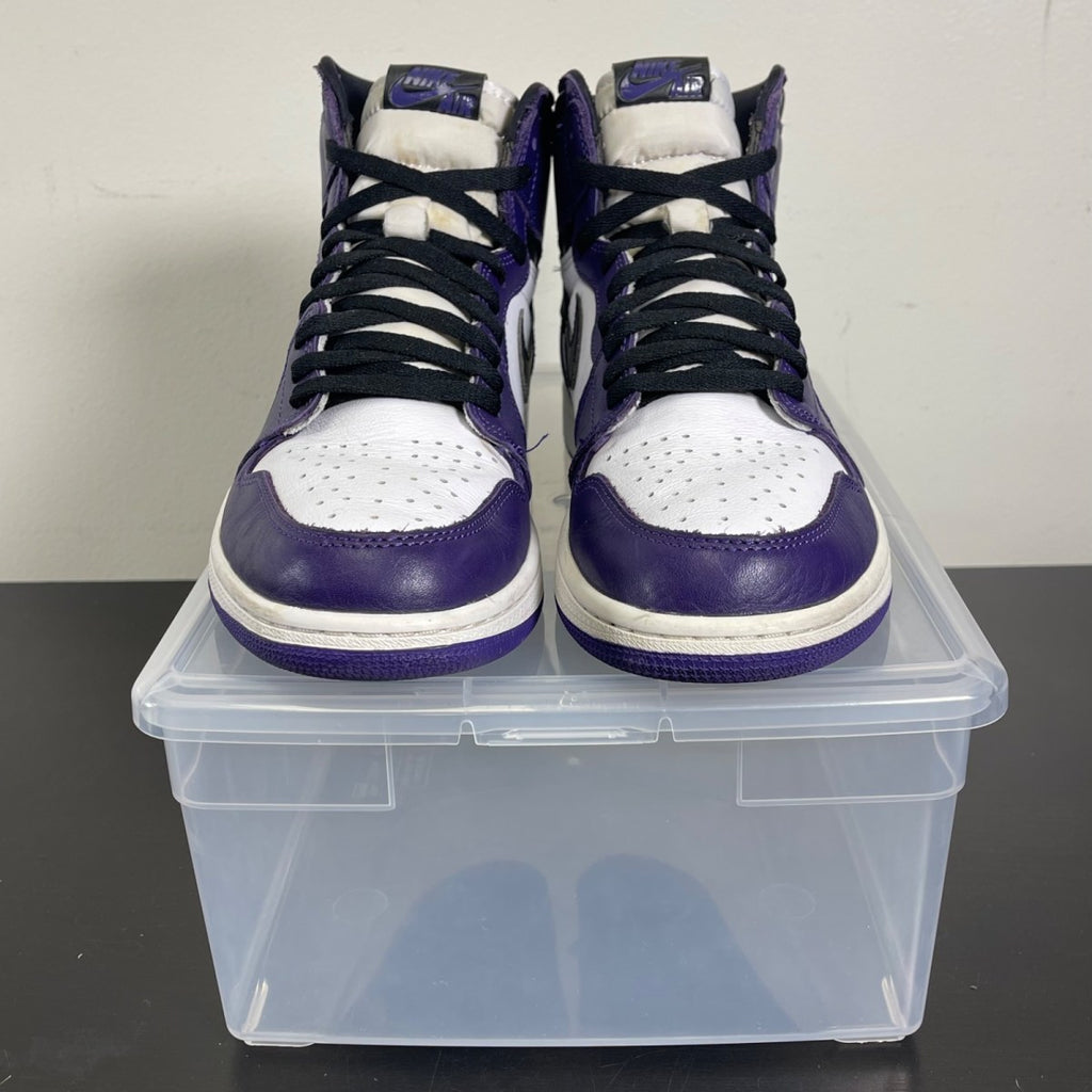 Jordan 1 Retro High Court Purple White 10.5 (Moderately Worn Pre-Owned)JordanCourt Purple/White-Black - Image 2