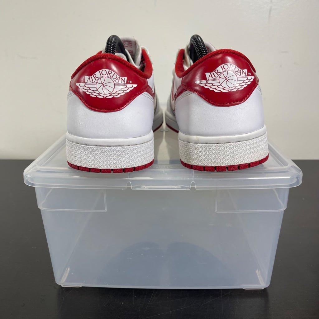 Jordan 1 Retro Low White Varsity Red 9.5 (Moderately Worn Pre-Owned)JordanWhite/Varsity Red-White - Image 4