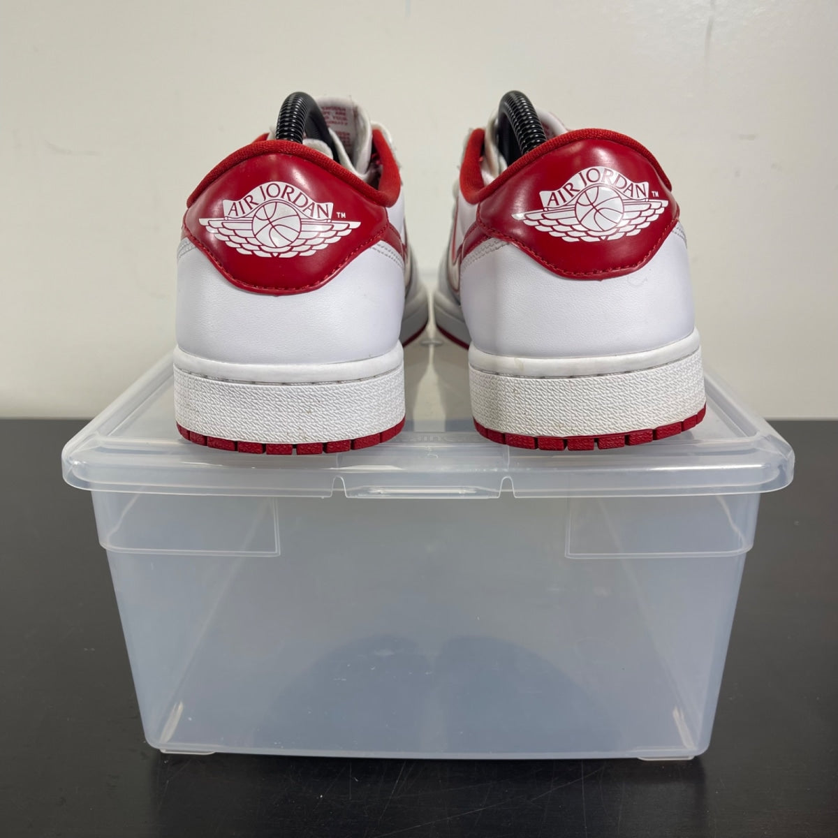 Jordan 1 Retro Low White Varsity Red 9.5 (Moderately Worn Pre-Owned)JordanWhite/Varsity Red-White - Image 4