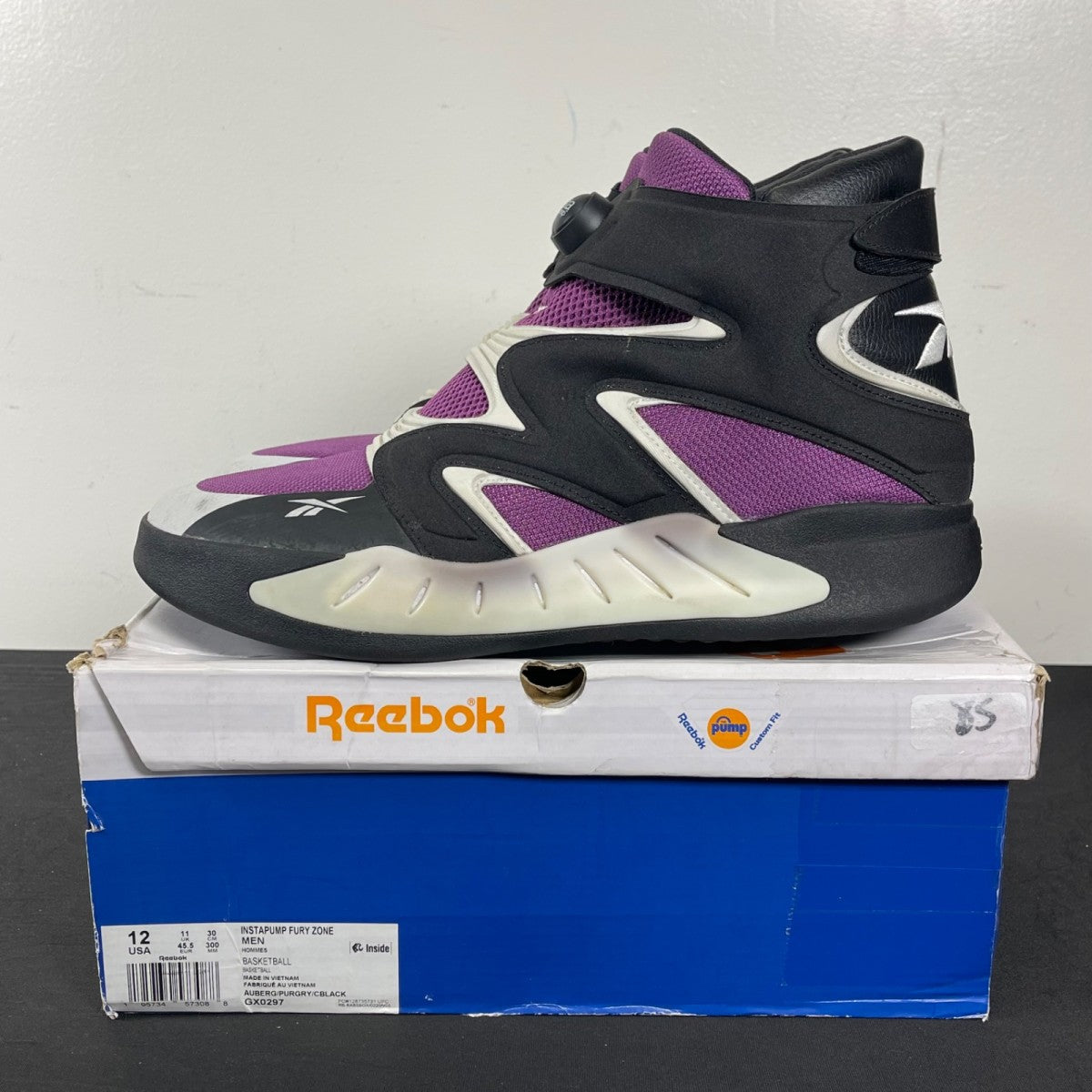 Reebok Instapump Fury Zone Aubergine 12 (Moderately Worn Pre-Owned)ReebokAubergine/Pure Grey 1/Core Black - Image 3